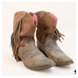 Sz 5 Ariat Short Boots W/Fringe