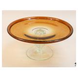 Amber Glass Cake Stand