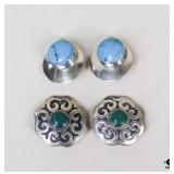 Sterling Clip On Earrings / 2 pr