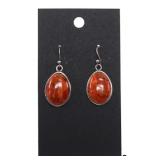 Sterling & Coral Drop Earrings