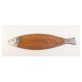 Wood & Metal Fish Serving Platter