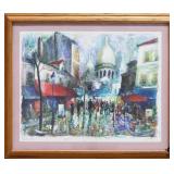 Signed Paris Street Scene Print