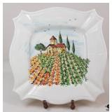 French Porcelain Decorative Platter w/ Stand