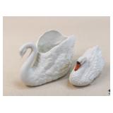 Porcelain Swans / 2pc