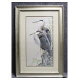 "Great Blue Herons" S/N Print Signed LaMay