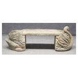 Concrete Swan Garden Bench