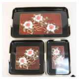 Lacquer Tray Set / 3 pc