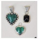 Sterling & Stone Pendants / 3 pc