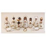 Painted Clay "Nacimiento" Nativity Scene / 11 Pc