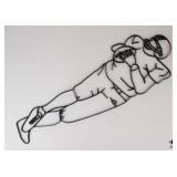Metal Football Player Decor