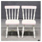 2 Pink & White Child Size Chairs