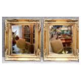 Beveled Mirrors Gold Ornate Frame 2/PC