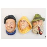 Bossons Chalkware Heads /3pcs