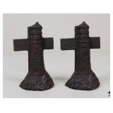 Lighthouse /Cross Cast Iron Bookends