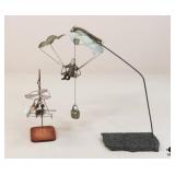 Metal Aerial Figurines on Stands /2pcs