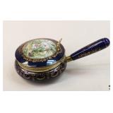 Cobalt Porcelain Box w/Victorian Scene