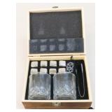 Premium Glass & Chilling Stones w/Wood Box