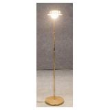 4ft Metal Floor Lamp w/Shell Shade