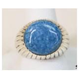 Sz 6 Sterling Silver Sodalite Ring