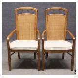 Drexel Heritage Cane Back Arm Chair Pair
