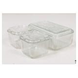Federal Glass Refrigerator Dishes / 3 Pc