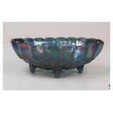Indiana Harvest Grape Footed Carnival Glass Bowl