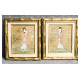 Geisha Hand Painted on Cork 2/PC