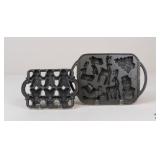 Cast Iron Christmas Baking Molds / 2 Pc