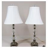 Treasure Polished Glass & Brass Lamps / 2 Pc