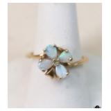 Sz 5.5 10k Gold Opal Flower Ring