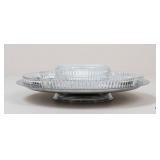 Metal Lazy Susan W/Divided Glass Dishes