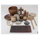 Totem Pole Figurine, Hand Drums + 12 Pc