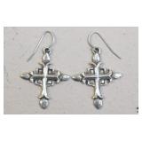 Sterling Silver Cross Earrings