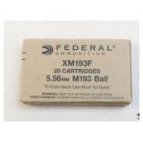 Federal Ammunition XM193F 5.56mm /20Cartidges