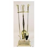 Metal Fireplace Tools W/Stand / 4 pc