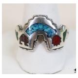 Sz 8.5 Sterling Ring w/ Stones