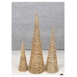 Grapevine Lighted Cone Trees / 3 Pc