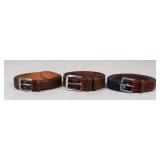 Size 42 Mens Leather Belts - 3pc