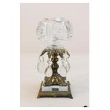 Brass & Crystal Accent Lamp W/Marble Base