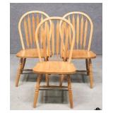 3 Windsor Back Dining Chairs