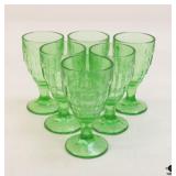 Vaseline Glass Goblets /6pc