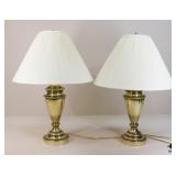 Pair of Medallion Lighting Brass Table Lamps