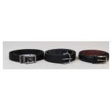 Mens Sz 46 Leather Belts - 3pc