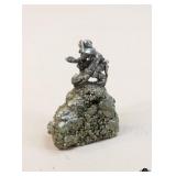 Pewter Figurine on Pyrite
