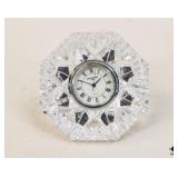 Waterford Crystal Diamond Paperweight Clock