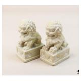 Pair of Marble Foo Dogs