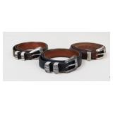 3 Mens Sz 42 Leather Belts - Brighton, etc.