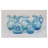 Colored Glass Pitchers/Vases / 5 pc