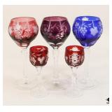 Bohemian Glass Stemware / 5 pc
