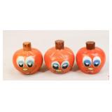 Painted Stone Pumpkin Figurines - Keyna /3 Pc